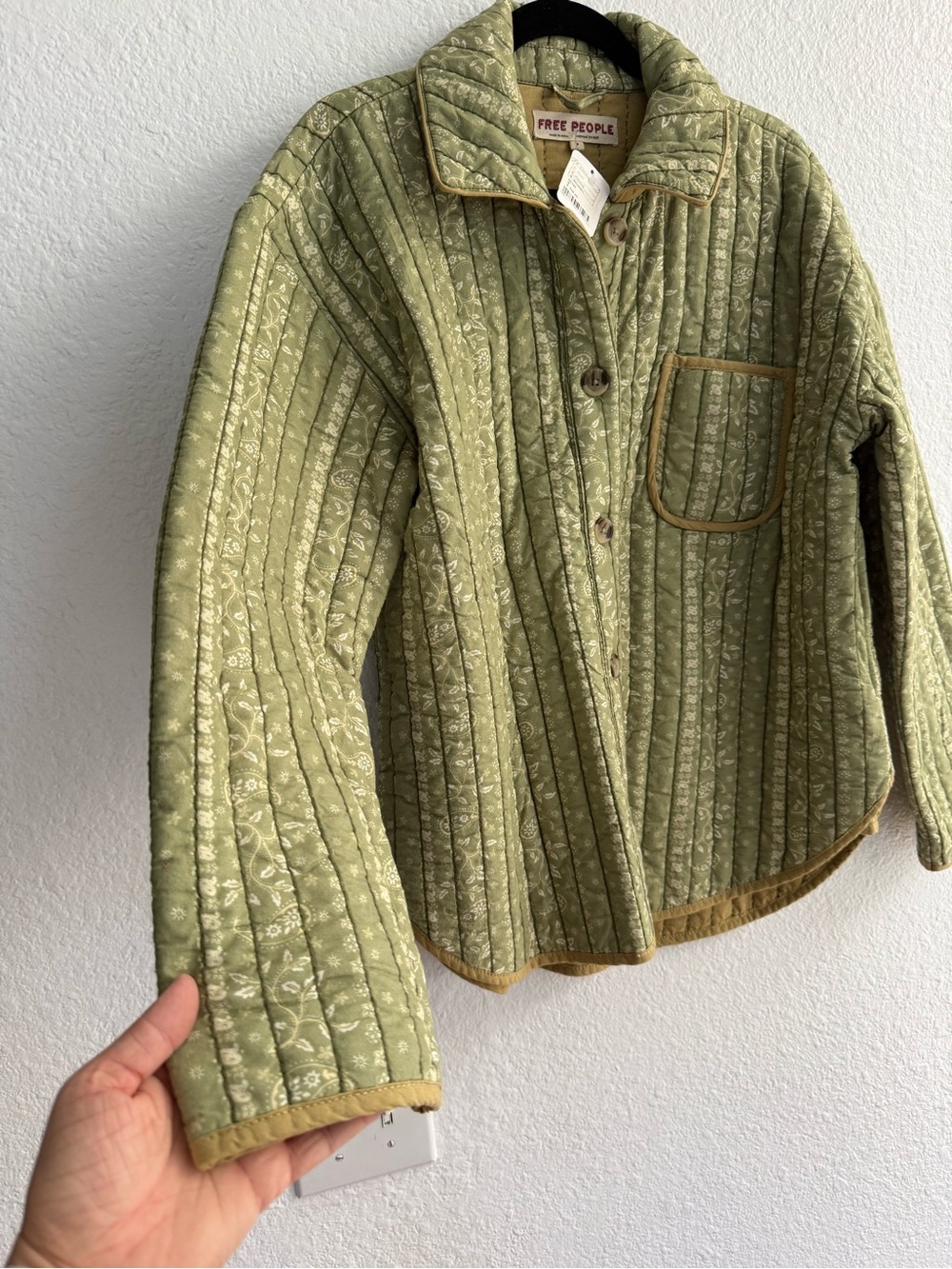 Free People Alexie quilted jacket in olive Size Small new with tags - Picture 7 of 7